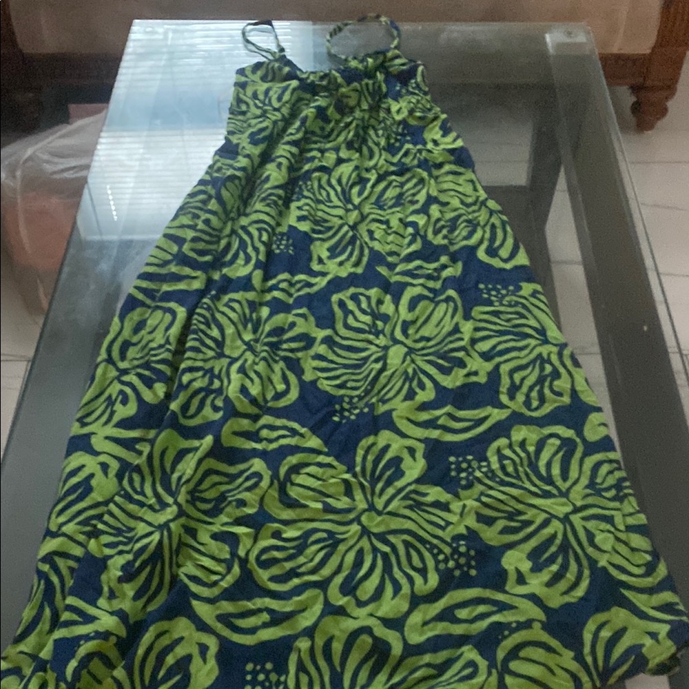 Floral Maxi Dress in Blue and Green